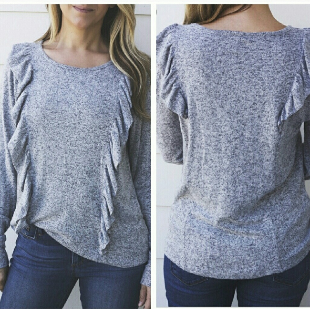 PAPER CRANE Long Sleeve Top with Ruffles